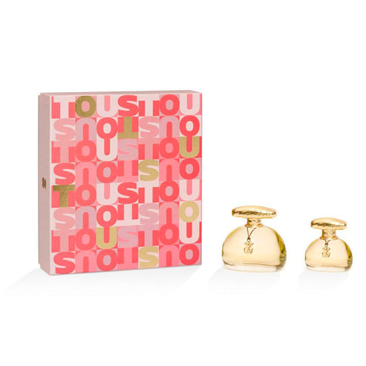 Set 2 Pzs Tous Touch The Original Gold Color Letters EDT 100mL + Travel Spray 50mL