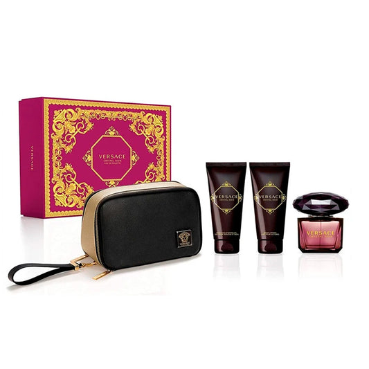 Set 4 Pzs Versace Noir EDT 90mL + Shower Gel 100mL + Body Lotion 100mL + Cosmetiquera