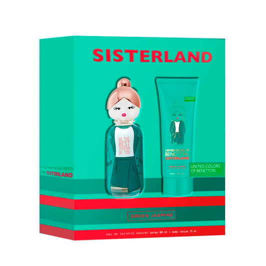 Set Sisterland Green Jasmine Benetton EDT 80ml / Body Lotion 75ml