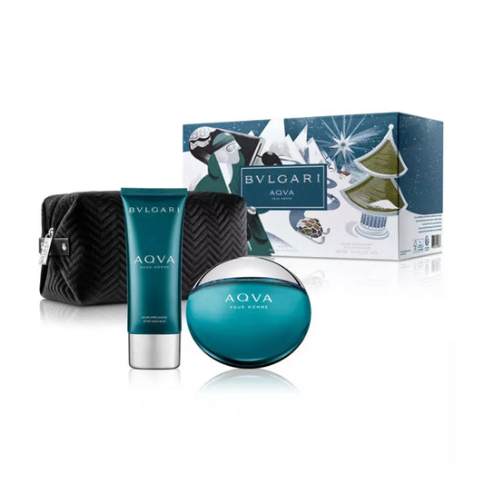 Set Bvlgari Aqva by Bvlgari EDT 100mL + After Shave Balm 100ml + Maletín