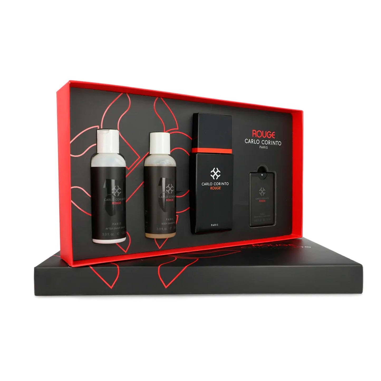 Set Carlo Corinto Rouge 4pzs For Men EDT 100mL