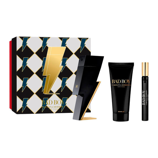 Set Carolina Herrera Bad Boy EDT 100mL + Shower Gel 100mL + Mini 10mL
