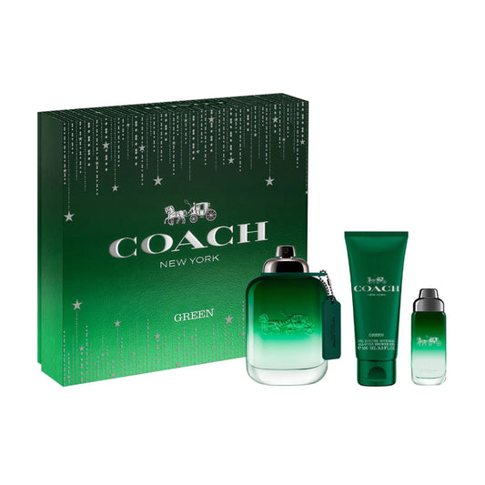 Set Coach Green 3 Pzs EDT 100mL + Mini 15 ML + Shower Gel 100mL