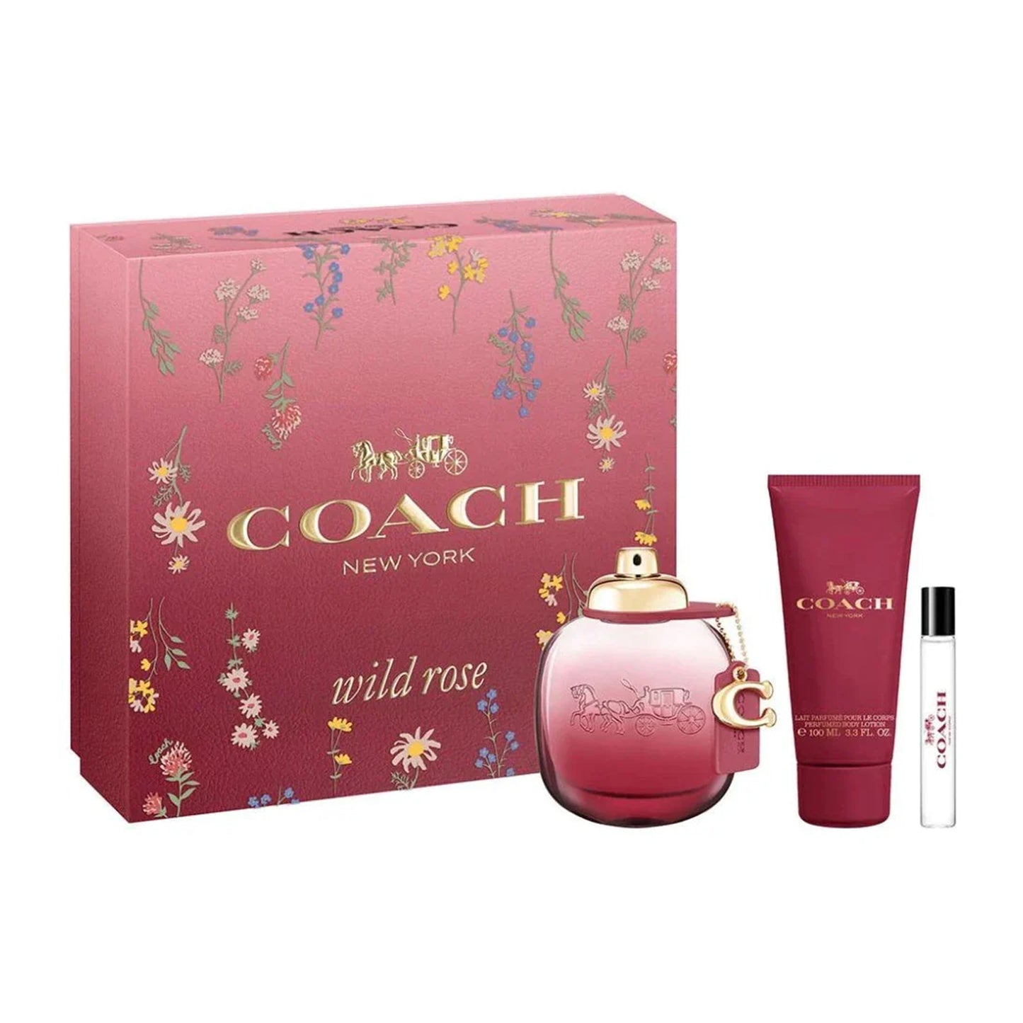 Set Coach Wild Rose 3 Pzs EDP 90mL + Mini 10mL + Body Lotion 100mL