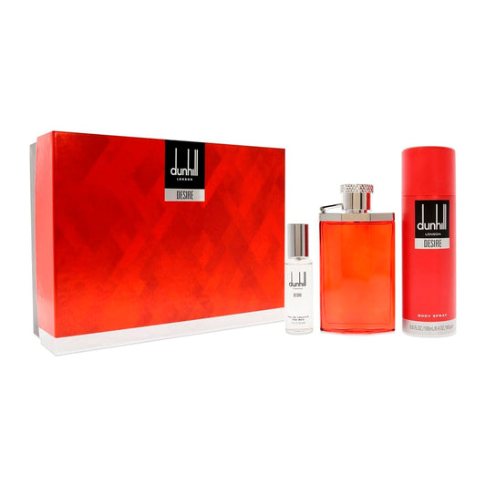 Set Dunhill Desire RED 3 Pzs EDT 100mL + Body Spray 195mL + Travel Spray 30mL