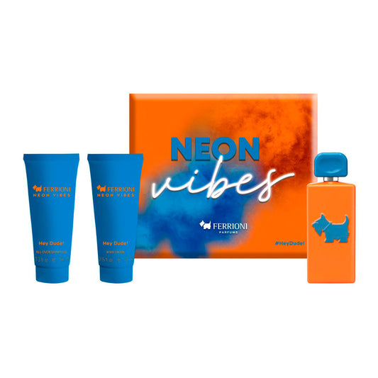 Set Ferrioni Hey Dude! Neon Vibes 3 Pzs EDT 100mL + Shower Gel 100mL + Body Cream 75mL