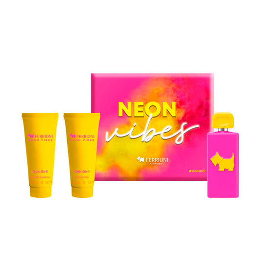 Set Ferrioni Neon Vibes Ooh Girl! EDT 100mL + Body Lotion 75mL + Gel Shower 100mL