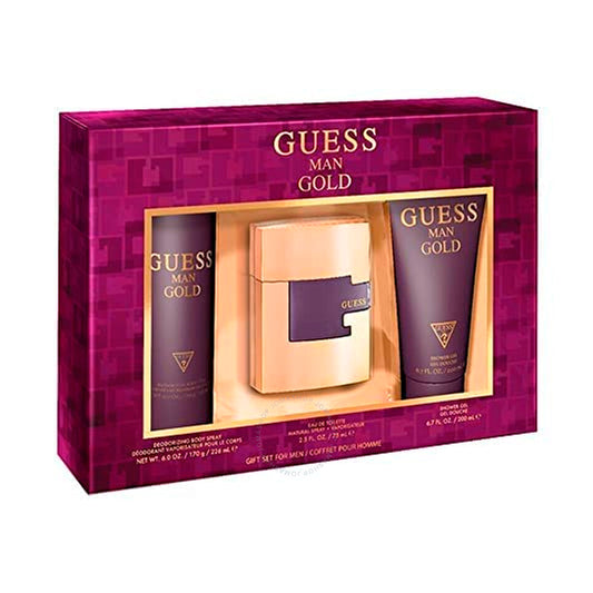 Set Guess Man Gold 3Pzs EDT 75mL + Shower Gel 200mL + Desodorante 226mL