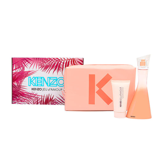 Set 3 Pzs Kenzo Jeu Damour EDP 100mL + Leche Cremosa 50mL + Cosmetiquera